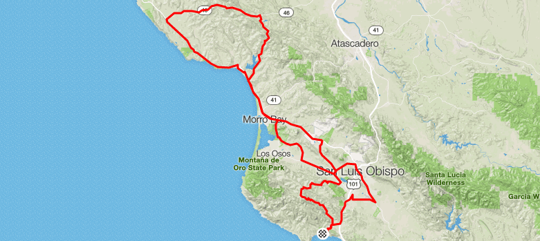 SLO Gran Fondo path
