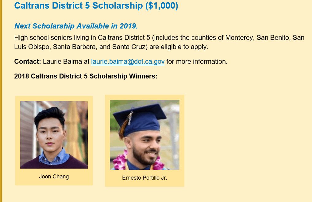 cal trans scholarship winners