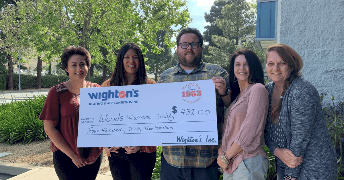 Wighton's Heating and Air raises $1,112 to benefit the animals of Woods  Humane Society