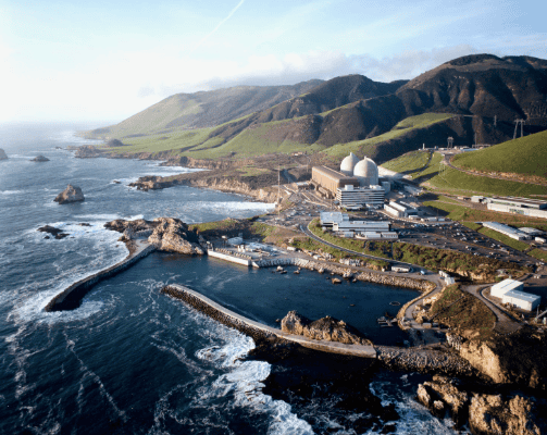 In air photo of Diablo Canyon Power Plant